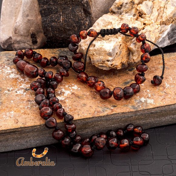 Baby Baltic Amber Necklace and adjustable bracelet SET - 14 Colors- Certificated - Picture 10 of 17